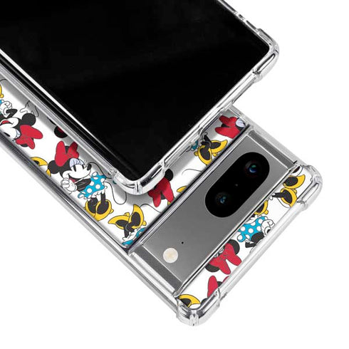 Disney Minnie Mouse Rockin Minnie Pattern Google Pixel 7a Clear Case